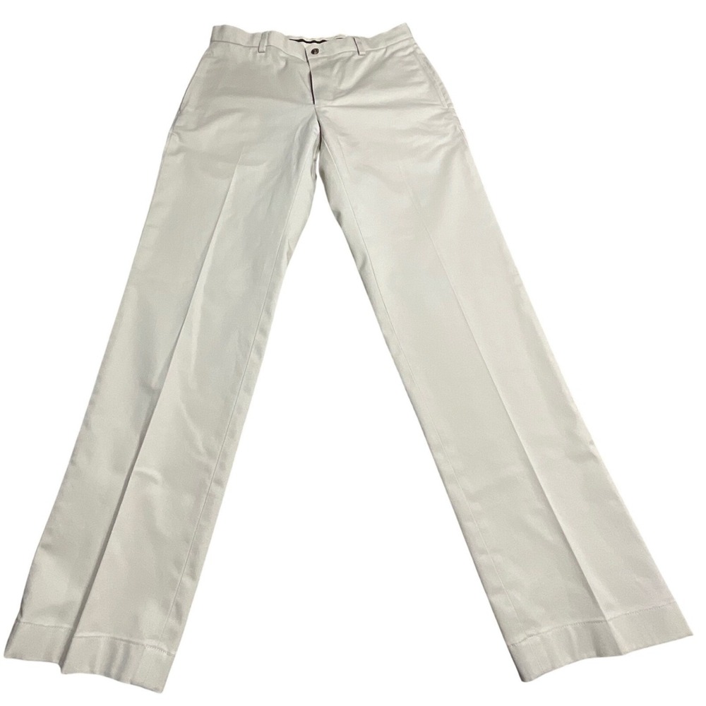 Brooks Brothers Advantage Chino Mens 33x32 Stone Beige Cotton Stretch Clark Fit